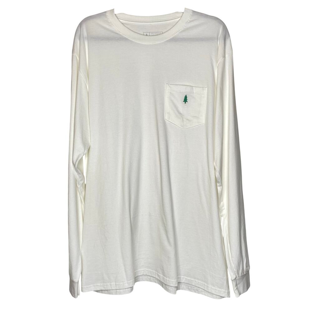 Pine and Pecan White 100% Pima Cotton Longsleeve Shirt Size Large